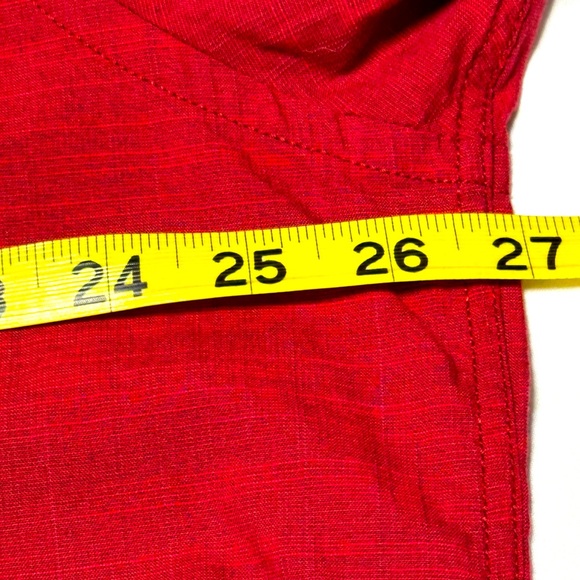 Alfani Red Casual Button Down Shirt Short Sleeve, EUC - Picture 6 of 7